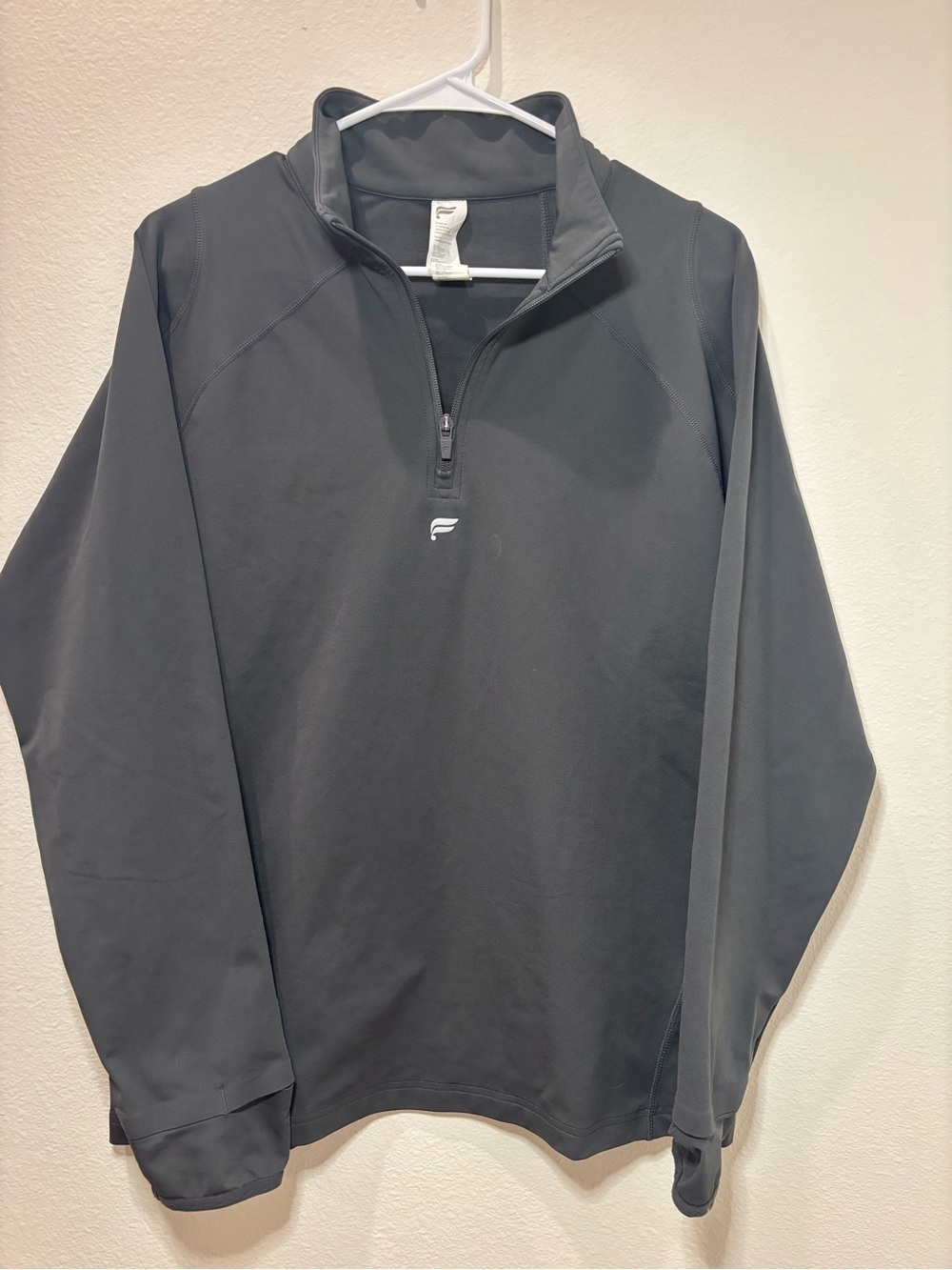 Fabletics Men's The Altitude Quarter-Zip Performance Pullover Gray Jacket Large